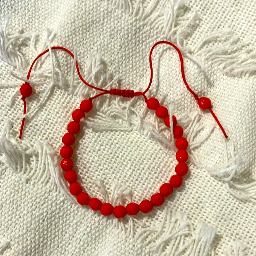 New Super Cute Simple Matte Crystal Red Bracelet